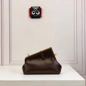 Fendi First Small-Dark brown leather bag