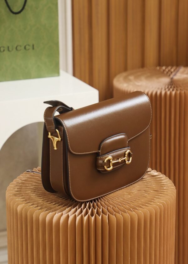 Gucci Horsebit 1955 Shoulder Bag-Brown #602204