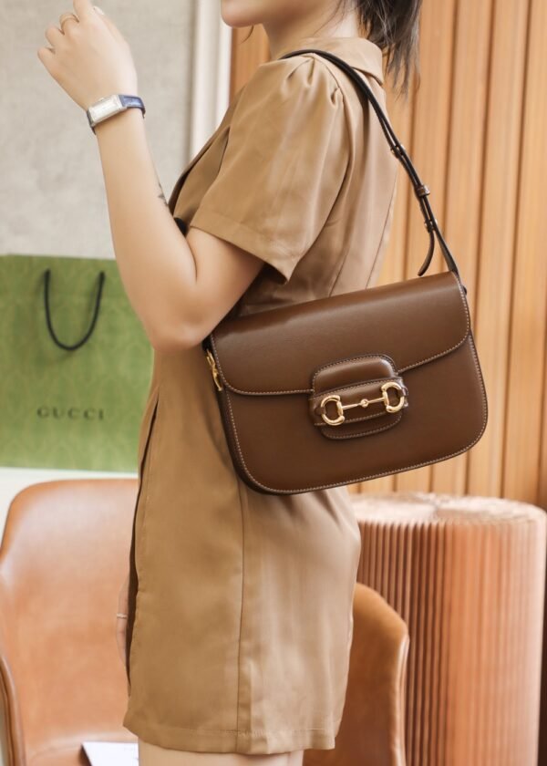 Gucci Horsebit 1955 Shoulder Bag-Brown #602204