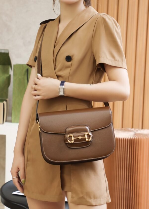 Gucci Horsebit 1955 Shoulder Bag-Brown #602204