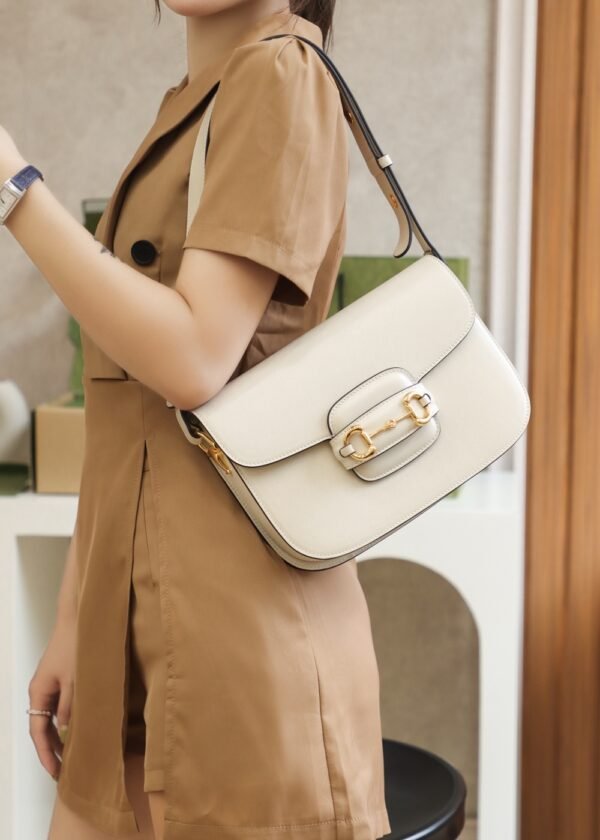 Gucci Horsebit 1955 Shoulder Bag-White #602204