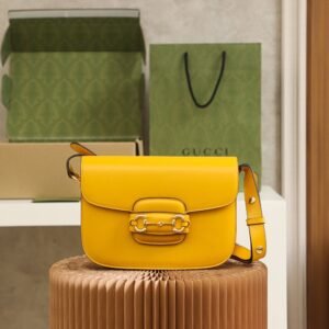 Gucci Horsebit 1955 Shoulder Bag-Yellow #602204