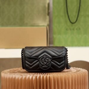 GG Marmont Leather Belt Bag-Black #699757