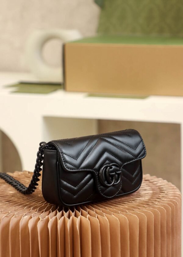 GG Marmont Leather Belt Bag-Black #699757