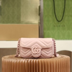 GG Marmont Leather Belt Bag-Pink #699757