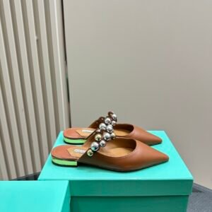 Flat Mules With Pearl