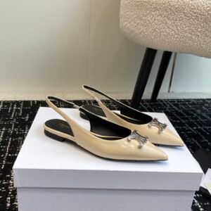 CELINE ALMA TRIOMPHE FLAT SLINGBACK IN GROS-GRAIN