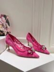 Dolce&Gabbana - LACE RAINBOW PUMPS WITH BROOCH DETAILING