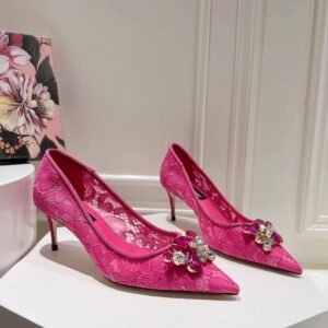 Dolce&Gabbana - LACE RAINBOW PUMPS WITH BROOCH DETAILING