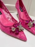 Dolce&Gabbana - LACE RAINBOW PUMPS WITH BROOCH DETAILING