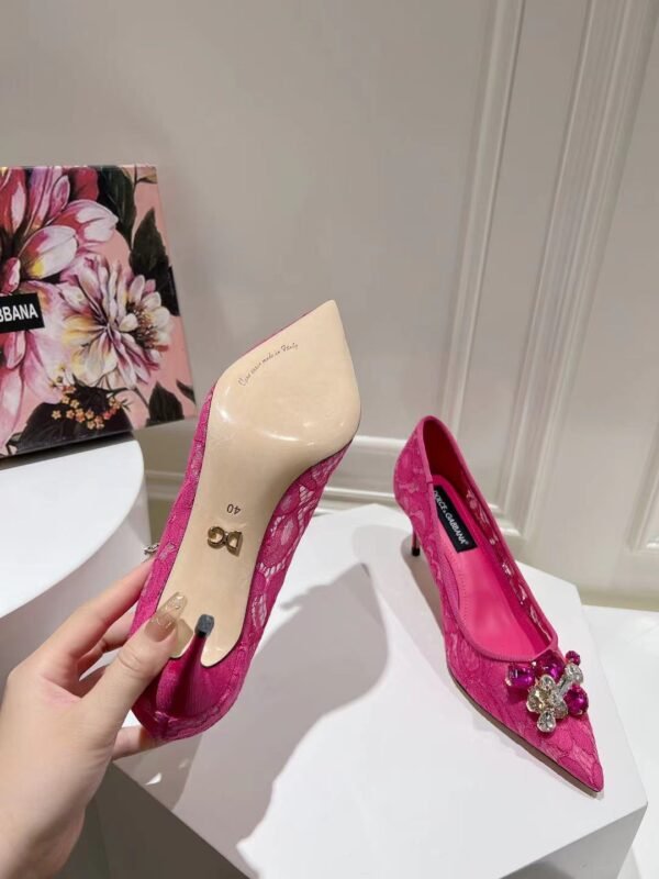 Dolce&Gabbana - LACE RAINBOW PUMPS WITH BROOCH DETAILING