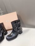 Miu Miu - Vintage-Look Leather Booties