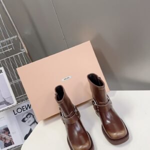 Miu Miu - Vintage-Look Leather Booties