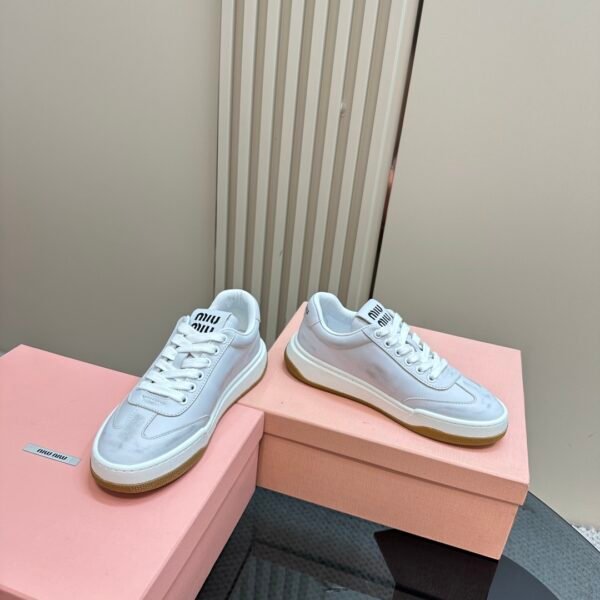 Miu Miu - Bleached Leather Sneakers