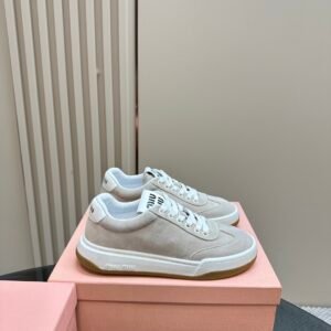 Miu Miu - Bleached Leather Sneakers