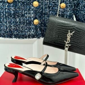 Roger Vivier - Mary Jane Virgule Mules in Patent Leather