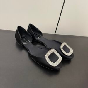 Roger Vivier - Chips Crystal Strass Buckle D'Orsay Flats