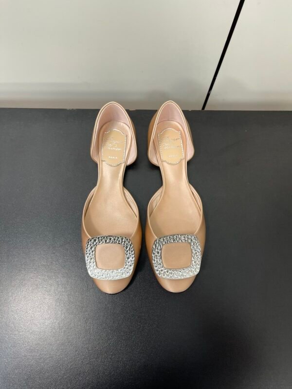 Roger Vivier - Chips Crystal Strass Buckle D'Orsay Flats