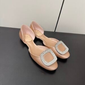 Roger Vivier - Chips Crystal Strass Buckle D'Orsay Flats