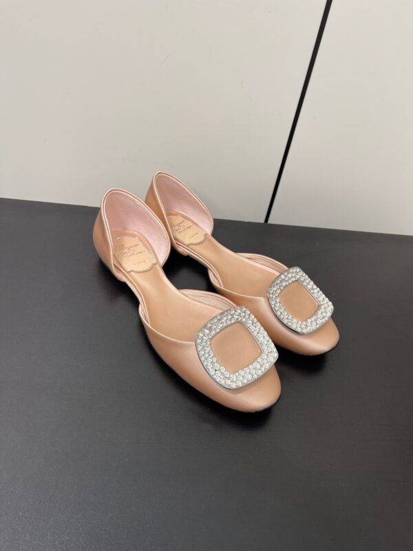 Roger Vivier - Chips Crystal Strass Buckle D'Orsay Flats