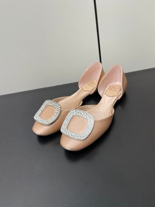 Roger Vivier - Chips Crystal Strass Buckle D'Orsay Flats