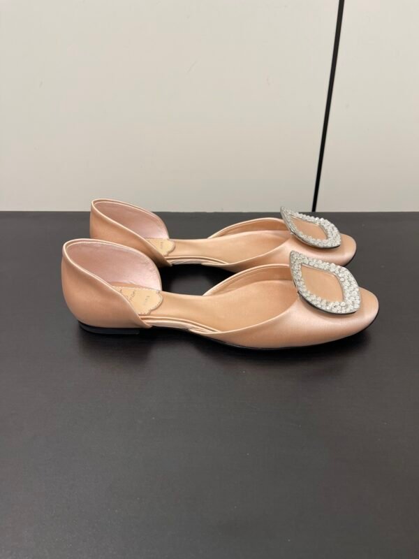 Roger Vivier - Chips Crystal Strass Buckle D'Orsay Flats