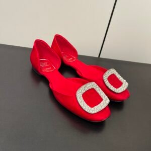 Roger Vivier - Chips Crystal Strass Buckle D'Orsay Flats