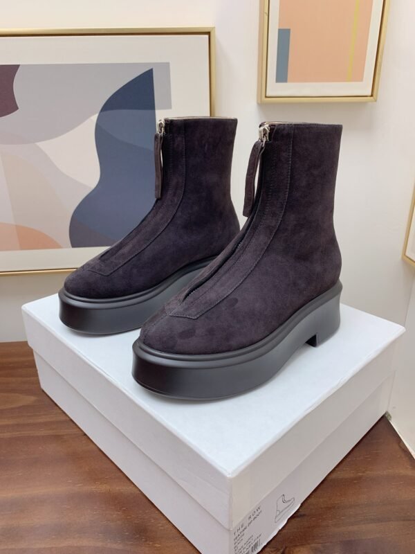 The Row - Zipped Boot I in Suede