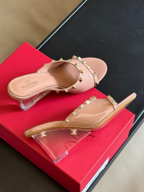 Valentino - 80mm Rockstud Patent Leather Mules