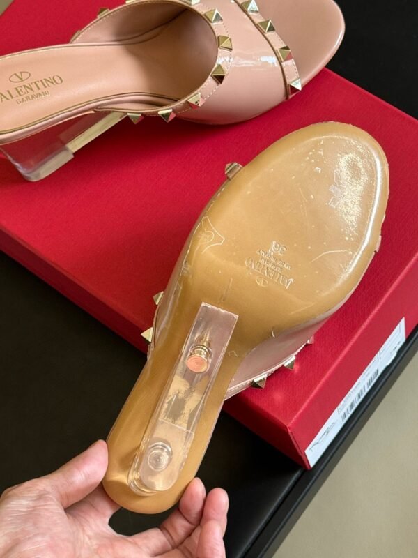 Valentino - 80mm Rockstud Patent Leather Mules