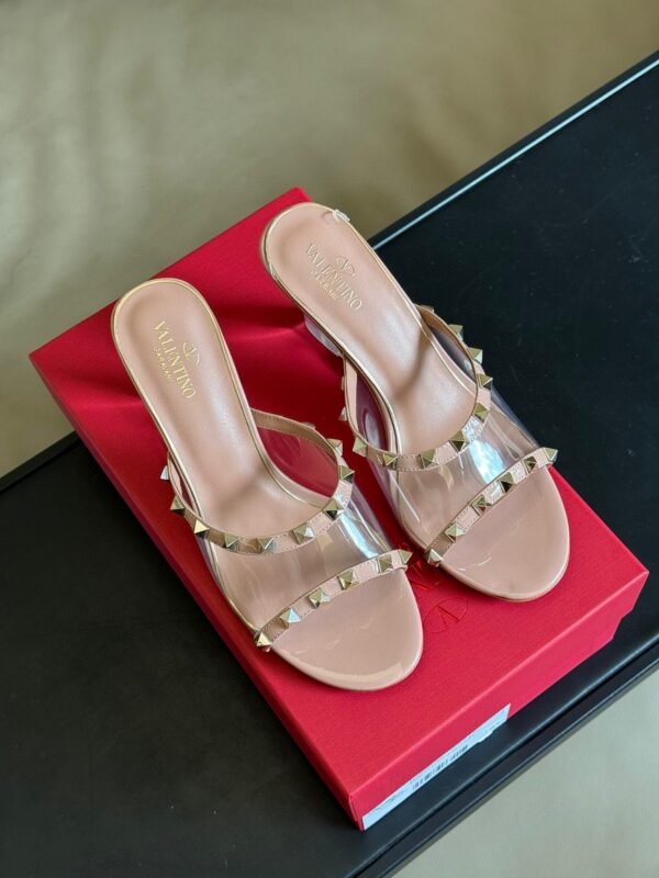 Valentino - 80mm Rockstud Patent Leather Mules