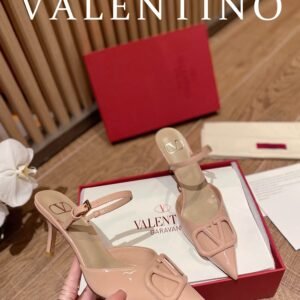 Valentino - Vlogo Signature Calfskin High Heel Shoes With Poster