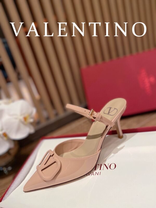 Valentino - Vlogo Signature Calfskin High Heel Shoes With Poster