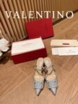 Valentino - Vlogo Signature Calfskin High Heel Shoes With Poster