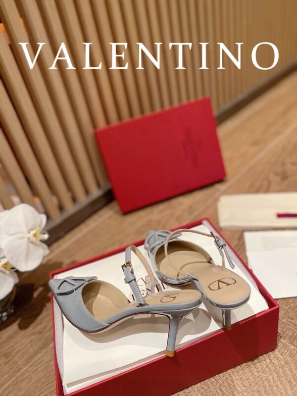 Valentino - Vlogo Signature Calfskin High Heel Shoes With Poster