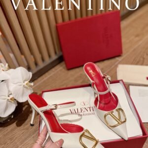 Valentino - Vlogo Signature Calfskin High Heel Shoes With Poster