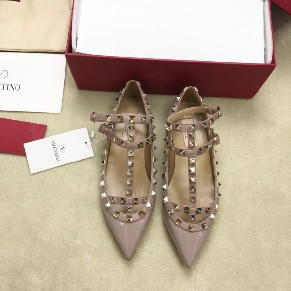 Valentino - Rockstud Leather Ballerina Shoes