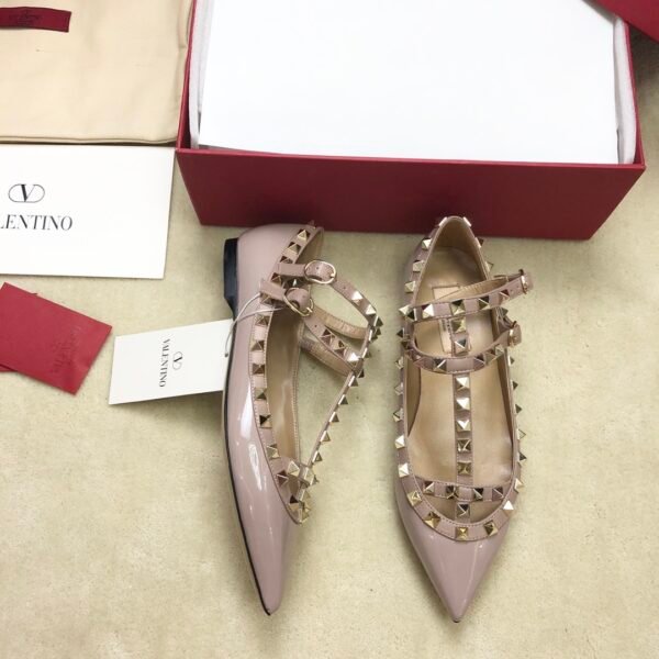 Valentino - Rockstud Leather Ballerina Shoes