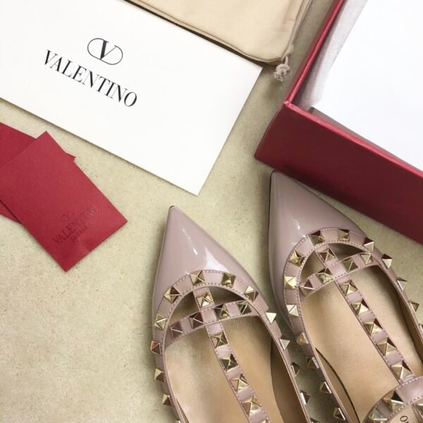 Valentino - Rockstud Leather Ballerina Shoes