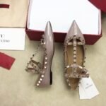 Valentino - Rockstud Leather Ballerina Shoes