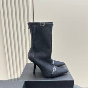 YSL - 115mm Oxalis Mesh Pointed Boots